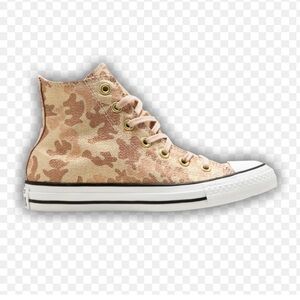 Converse Wmns Chuck Taylor All Star High 'Lurex Camo size 8 beige glitter
